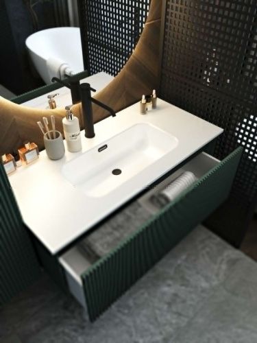 Тумба под раковину La Fenice Terra FNC-01-TER-G-100 100х50 подвесная цвет серый - фото 3