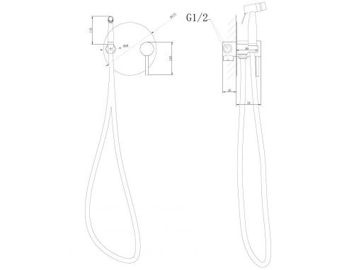 Гигиенический душ со смесителем Abber Emotion AF8826B черный - фото 4