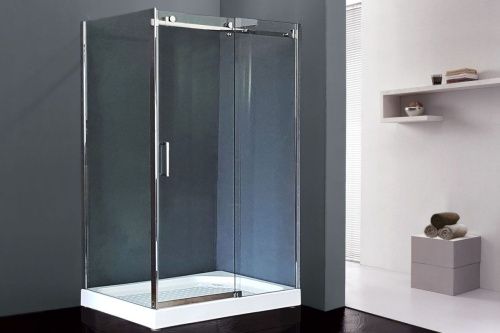 Душевой уголок Royal Bath RB8012B RB8012B-R 120х80 стекло прозрачное профиль хром без поддона