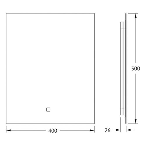 Зеркало с подсветкой Defesto GLOW DF 2511S 40х50 подвесное - фото 2
