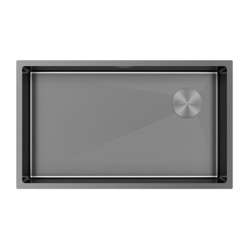 Кухонная мойка Paulmark NEXT-SKEW 74 UNI PM887444-GM 75х45 цвет вороненая сталь поверхность брашированная