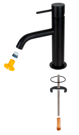 Смеситель Remer X Style X12NO на раковину черный