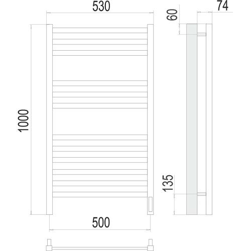 Полотенцесушитель электрический Terminus 4670078526519 55х100 хром - фото 3