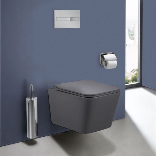 Унитаз подвесной Vincea Q-Line VT1-12MA черный с сиденьем микролифт безободковый душевой смыв