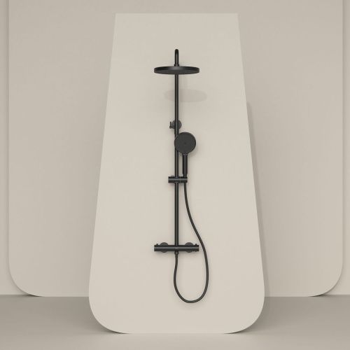 Душевая стойка Sancos Teo SC11001MB настенная цвет черный с термостатом - фото 2