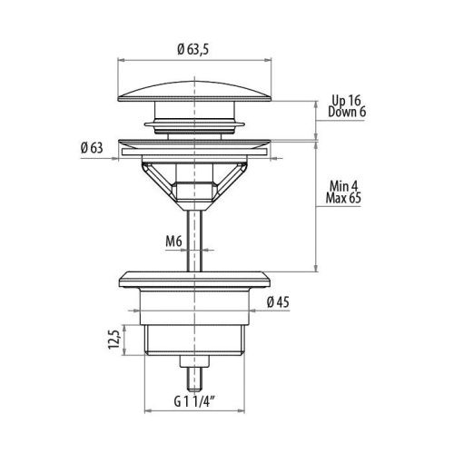 Донный клапан для раковины Gattoni Accessori 1510/00C0 хром - фото 2