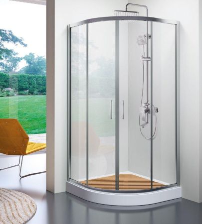 Душевой уголок Cerutti SPA VIVA100 100х100 стекло прозрачное профиль хром без поддона