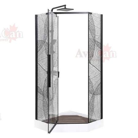Душевой уголок AvaCan PB100 100х100 стекло тонированное профиль черный без поддона