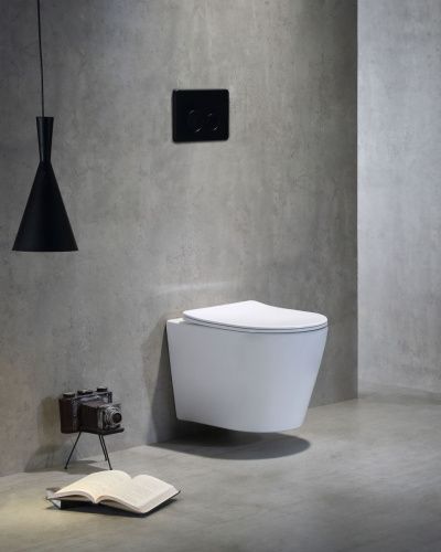 Унитаз подвесной SantiLine SL-5025 цвет белый с сиденьем микролифт безободковый смыв воронка-водоворот - фото 4