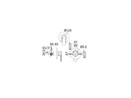 Внутренняя часть встраиваемого смесителя для душа Mamoli Sadler 370300000021