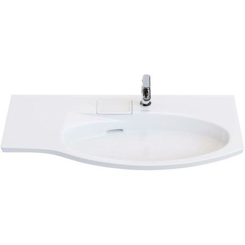 Раковина керамическая Kerama Marazzi RIVA RV.wb.100Rh 100х50 подвесная цвет белый 1 отверстие под смеситель - фото 2