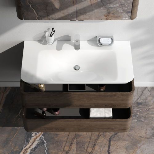 Тумба под раковину Am.Pm Sensation M30FHX1002TF 100х50 подвесная цвет коричневый - фото 3