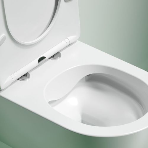Унитаз подвесной Ceramica Nova MODENA CN6063MW белый с сиденьем микролифт безободковый душевой смыв - фото 5