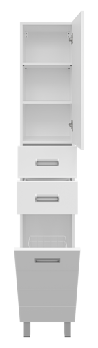 Шкаф-пенал Misty Селена П-Сел05035-01БкП 40х190 напольный цвет белый - фото 3