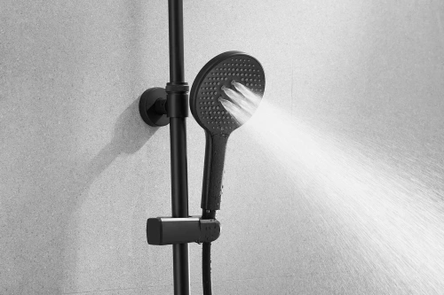 Душевая стойка Rose R3996H настенная цвет черный с термостатом - фото 5