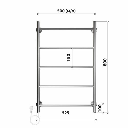 Полотенцесушитель электрический Stelmix 4670078543134 55х80 хром - фото 3