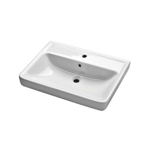 Раковина керамическая Dreja Q 195476 60х50 подвесная цвет белый 1 отверстие под смеситель - фото 2