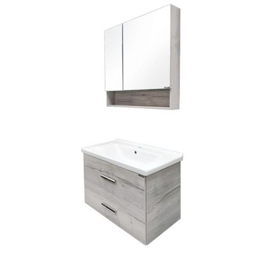 Тумба с раковиной Comforty Парма 00004143491CF 80х50 подвесная цвет серый - фото 5