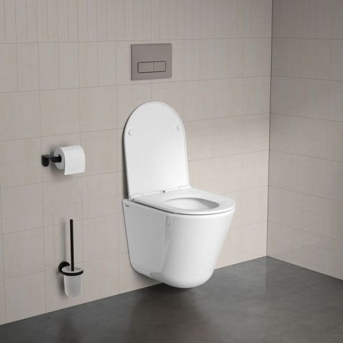 Унитаз подвесной IDDIS Ray RAYRDSEi25 белый с сиденьем микролифт безободковый каскадный смыв - фото 5