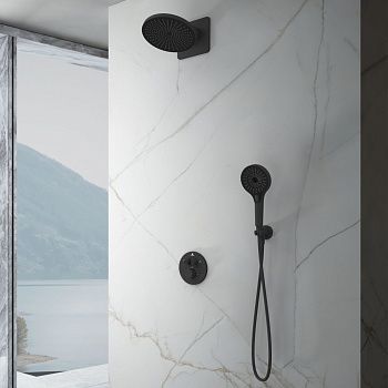 Душевая система Vincea Inspire VSFW-3I22MT5MB встраиваемая в стену цвет черный с термостатом