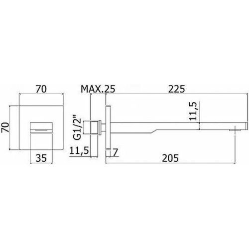 Излив Paffoni Tango ZBOC121CR настенный хром - фото 2