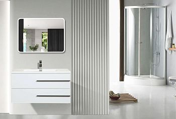 Тумба с раковиной Parly Bella Bella100 100х50 подвесная цвет белый