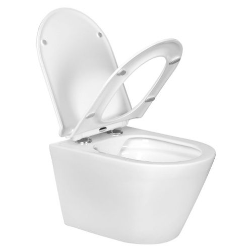Унитаз подвесной Aquatek АЛЬФА AQ1910-00 белый с сиденьем микролифт безободковый каскадный смыв - фото 4