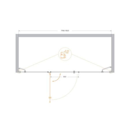 Душевая дверь Cezares VERONA VERONA-W-B-13-60+60/60-P-Cr-L 180х195 стекло рифленое профиль хром