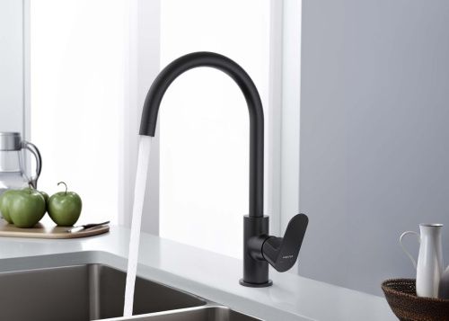 Смеситель для кухни Aquatek ОБЕРОН AQ1282MB на мойку черный - фото 4