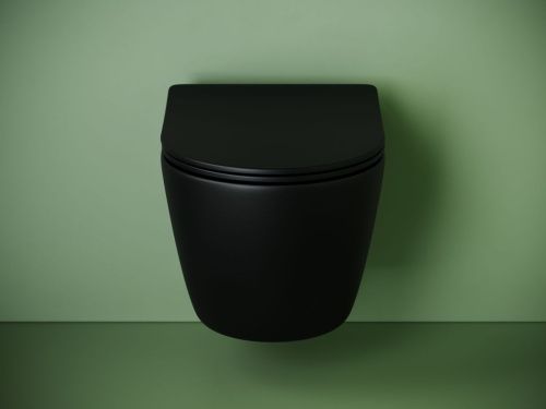 Унитаз подвесной Ceramica Nova UNO CN11001TMB черный с сиденьем микролифт смыв торнадо - фото 3