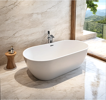 Ванна акриловая Cerutti SPA CT10513 170х75 отдельностоящая овальная с ножками