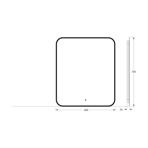 Зеркало с подсветкой Defesto AURA DF 2976R 60х70 подвесное - фото 2