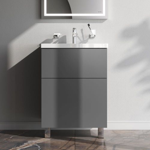 Тумба под раковину Am.Pm Gem M90FSX06022GM32 60х40 напольная цвет серый