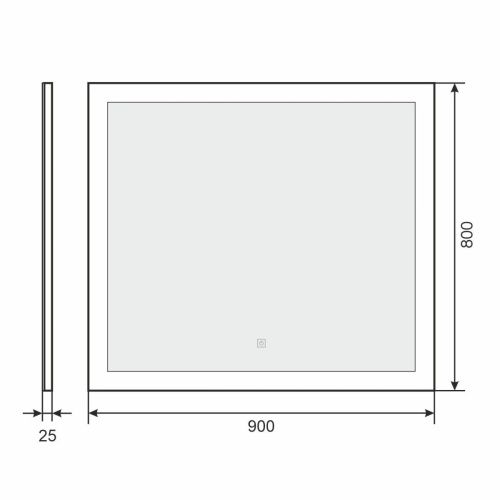 Зеркало с подсветкой и антизапотевателем Uperwood Barsa 2930205445 90х80 подвесное - фото 5