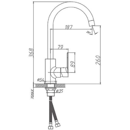 Смеситель для кухни Haiba HB505 HB71505 на мойку хром - фото 2