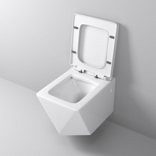 Унитаз подвесной Grossman Cristal GR-4481 белый с сиденьем микролифт безободковый каскадный смыв - фото 4