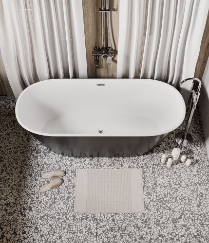 Ванна акриловая Grossman Forta GR-1503MB 170х75 отдельностоящая овальная с каркасом - фото 4