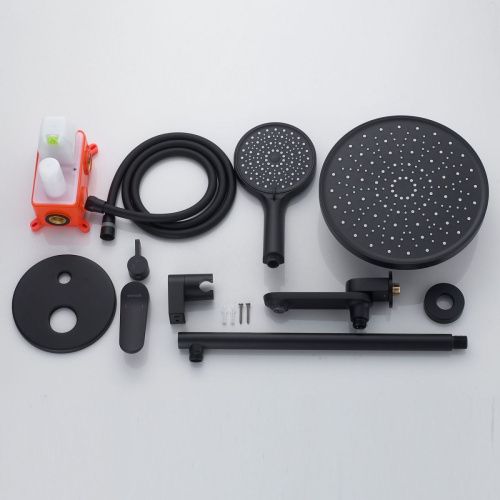 Душевая система Shevanik S4335H встраиваемая в стену цвет черный - фото 4