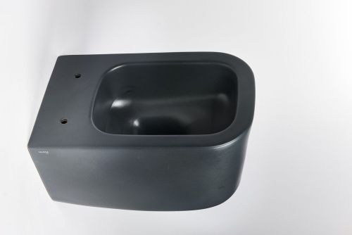 Чаша унитаза подвесная Galassia Meg11Pro 5486NEMT цвет черный без сиденья безободковая душевой смыв - фото 4