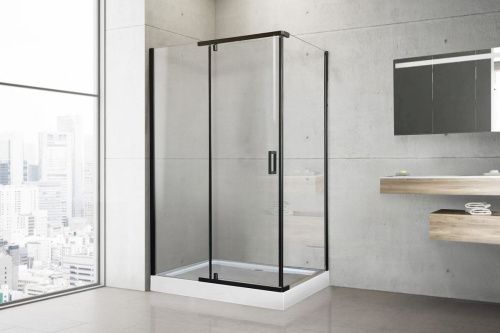 Душевой уголок Royal Bath HPV RB8140HPV-T-BL 140х80 стекло прозрачное профиль черный с поддоном