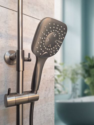 Душевая стойка AltroBagno Lamberto AltroBagnoLamberto030426GM настенная цвет оружейная сталь - фото 4