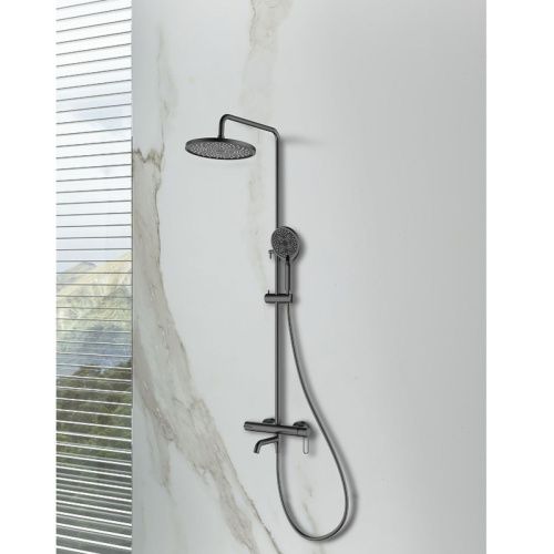 Душевая стойка Splenka S03.24.09 настенная цвет серый - фото 4