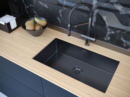 Кухонная мойка Paulmark ALLER 74 UNI PM807444-GM 70х40 цвет вороненая сталь поверхность брашированная