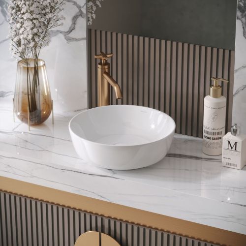 Раковина из сантехнического фаянса Grossman Style GR-3032 40х40 накладная цвет белый без отверстий под смеситель - фото 2