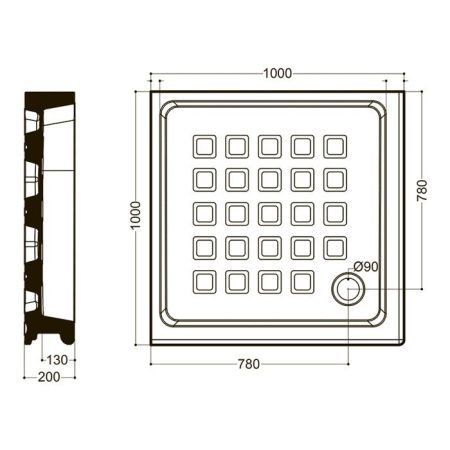 Душевой поддон керамический Kerasan Retro 134001 100х100 белый