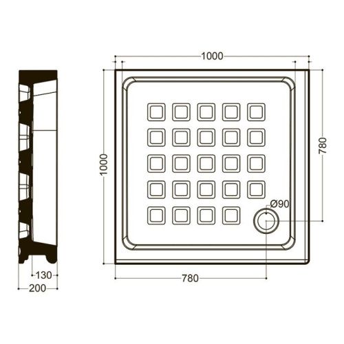 Душевой поддон керамический Kerasan Retro 134001 100х100 белый - фото 2