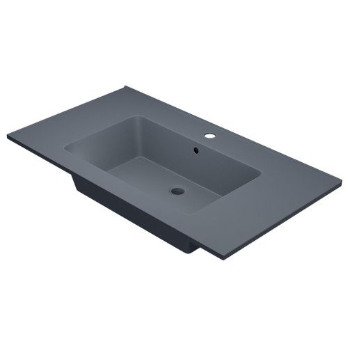 Раковина из искусственного камня Uperwood Parma Quartz 291003010 90х50 полувстраиваемая цвет серый - фото 5