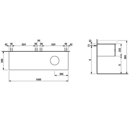 Тумба под раковину Laufen Alessi One 4.2426.2.097.630.1 160х50 цвет коричневый