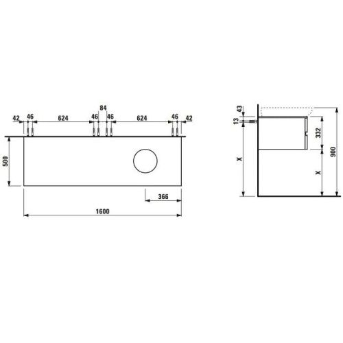 Тумба под раковину Laufen Alessi One 4.2426.2.097.630.1 160х50 цвет коричневый - фото 2