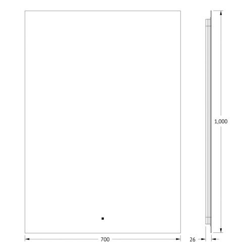 Зеркало с подсветкой Defesto GLOW DF 2509R 70х100 подвесное - фото 2